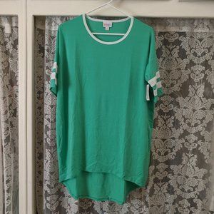 NWT Green Varsity Stripe Tunic Top | LuLaRoe Irma